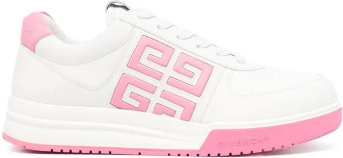 Givenchy Pink 4G Low-Top Sneakers White