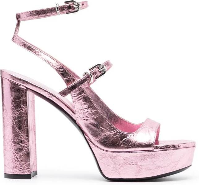 Givenchy Voyou 120mm platform leather sandals Pink