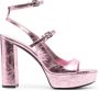 Givenchy Voyou 120mm platform leather sandals Pink - Thumbnail 1