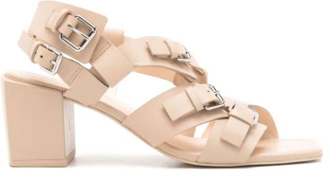 Gloria Coelho asymmetric buckle-strap sandals Neutrals