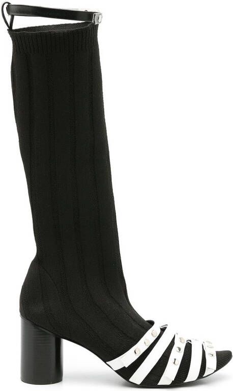 Gloria Coelho knitted thigh-high boots Black