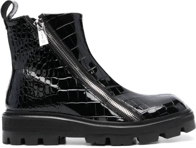 GmbH Selim mock-croc ankle boots Black