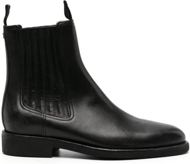 Golden Goose almond-toe leather boots Black
