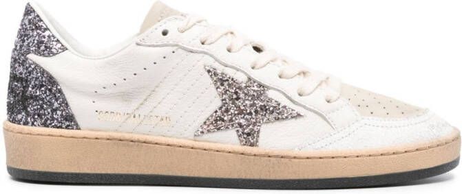 Golden Goose Ball Star glittered leather sneakers White