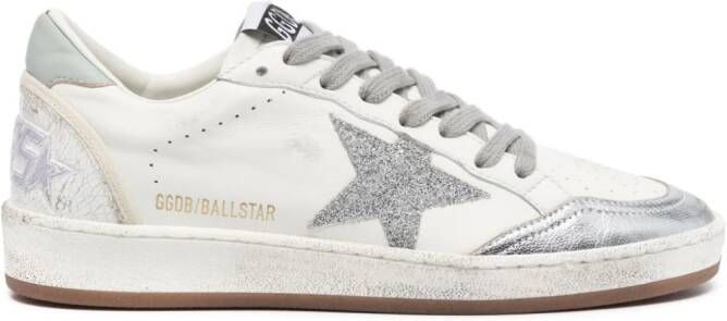 Golden Goose Ballstar glittered leather sneakers White