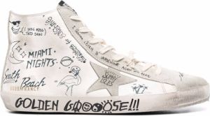 Golden Goose Francy distressed high-top sneakers White