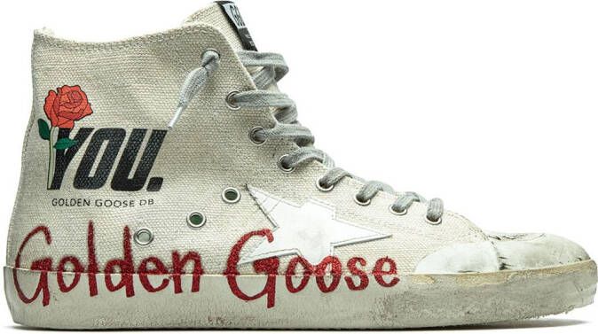 Golden Goose Francy "Beige Red Rose" sneakers Neutrals
