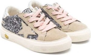 Golden Goose Kids camo-patch lace-up sneakers Silver