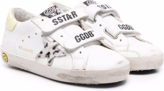 Golden Goose Kids logo-print touch-strap sneakers White