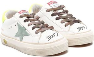 Golden Goose Kids May leather low-top sneakers Neutrals