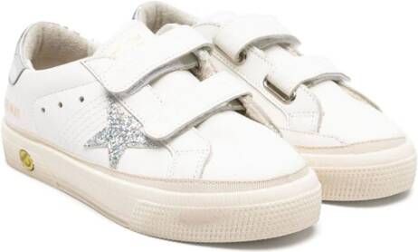 Golden Goose Kids May Star leather sneakers White