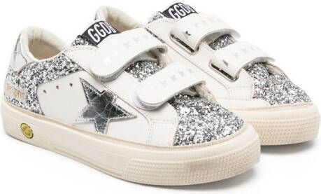 Golden Goose Kids May touch-strap leather sneakers White