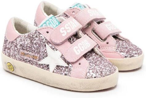 Golden Goose Kids Old School glittered leather sneakers Pink