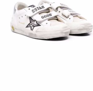Golden Goose Kids Old School leather trainers White