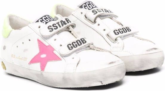 Golden Goose Kids Old School touch-stap sneakers White