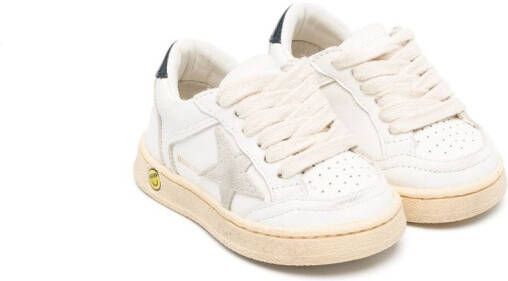 Golden Goose Kids panelled low-top leather sneakers White
