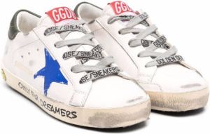 Golden Goose Kids signature star-patch lace-up sneakers White