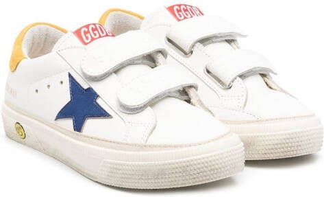 Golden Goose Kids star-patch leather sneakers White