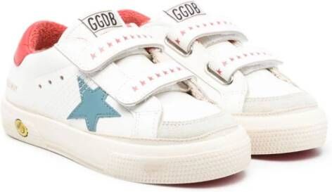 Golden Goose Kids star-patch touch-strap sneakers White