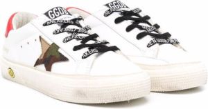 Golden Goose Kids Superstar distressed lace-up trainers White