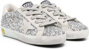 Golden Goose Kids Superstar glitter-detail sneakers Silver