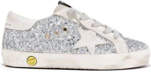 Golden Goose Kids Superstar glitter-embellished sneakers Silver