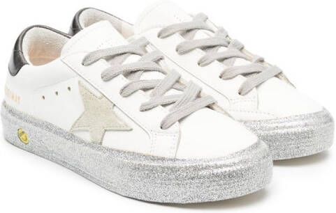 Golden Goose Kids Superstar glittered low-top sneakers White