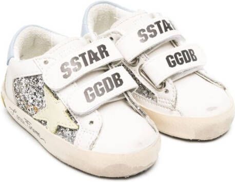 Golden Goose Kids touch-strap glitter sneakers White