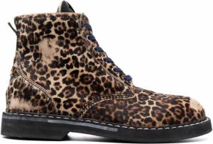 Golden Goose leopard-print lace-up boots Brown
