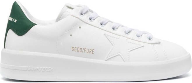 Golden Goose logo-print laced leather sneakers White