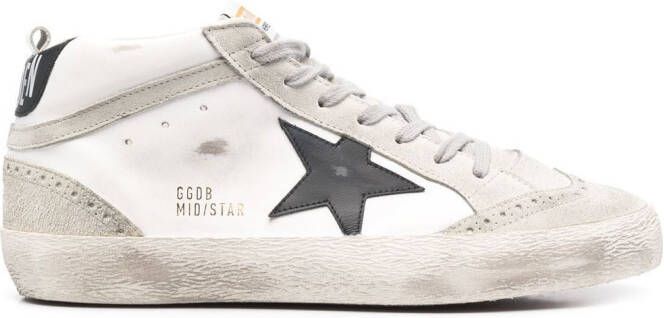 Golden Goose Mid Star distressed-effect sneakers White