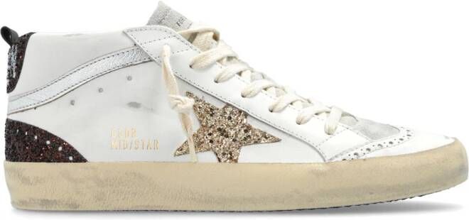 Golden Goose Mid Star glitter-detail sneakers White