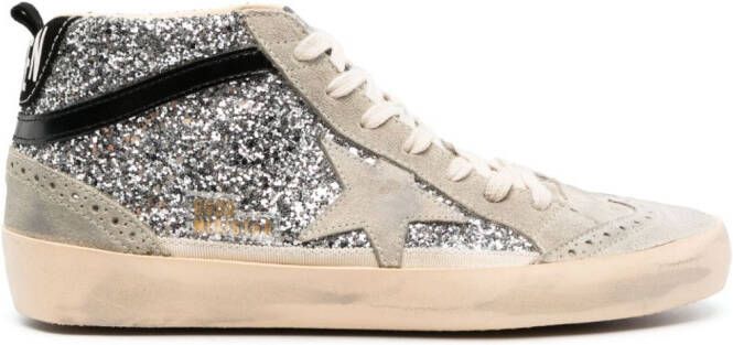 Golden Goose Mid Star glitter sneakers Grey