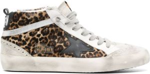 Golden Goose Mid Star leopard print sneakers Grey