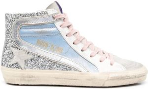 Golden Goose Slide glitter-detail high-top sneakers Blue