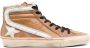 Golden Goose Slide hi-top leather sneakers Brown - Thumbnail 1