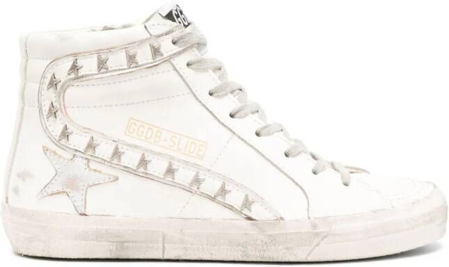 Golden Goose Slide high-top leather sneakers White