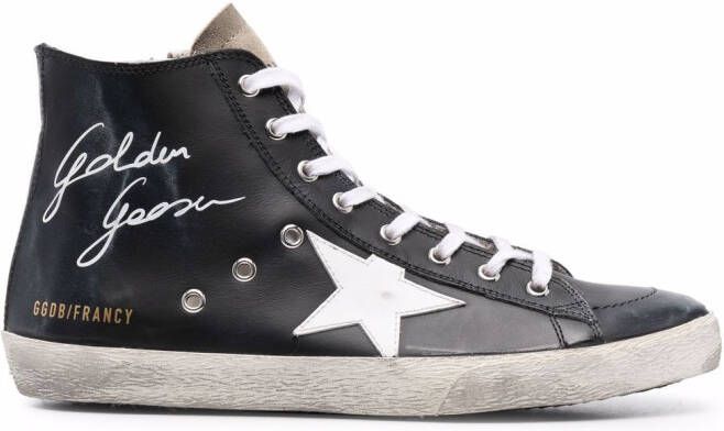 Golden Goose star-patch lace-up sneakers Black
