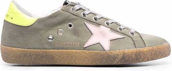 Golden Goose star-patch lace-up sneakers Green