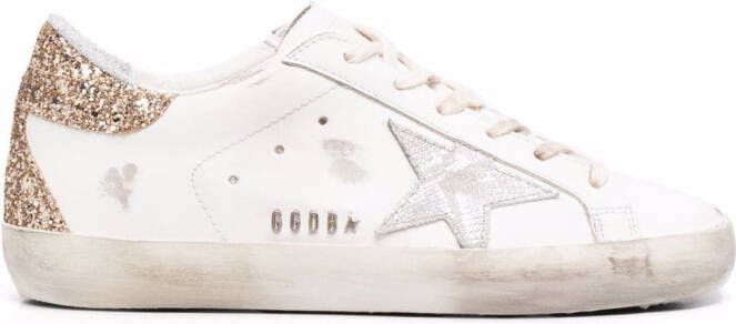 Golden Goose star-patch lace-up sneakers White