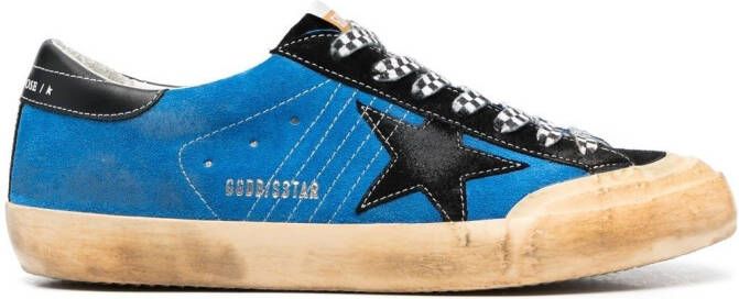 Golden Goose star-patch round-toe sneakers Blue