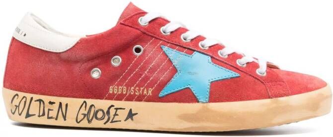 Golden Goose star-patch suede sneakers Red