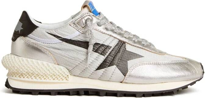 Golden Goose star-print lace-up sneakers Silver