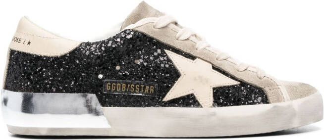 Golden Goose Super-Star glitter-detail sneakers Black