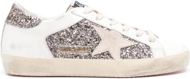 Golden Goose Super-Star glitter-detail sneakers White