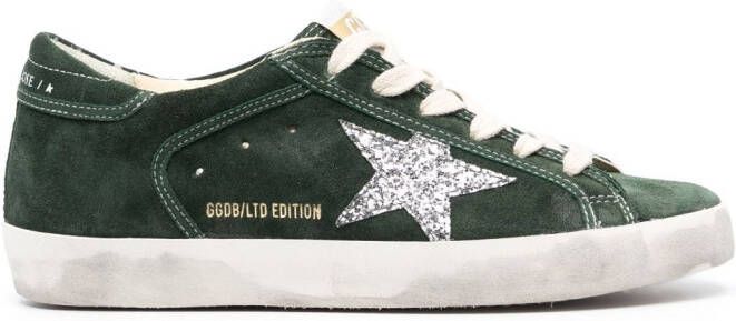 Golden Goose Super-Star glitter-detailed sneakers Green