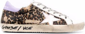 Golden Goose Super-Star leopard-print panelled sneakers Brown