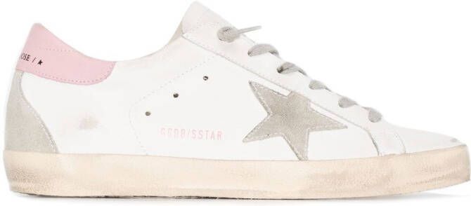 Golden Goose Superstar distressed lace-up sneakers White