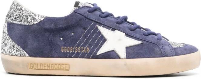 Golden Goose Superstar glitter-panel sneakers Blue