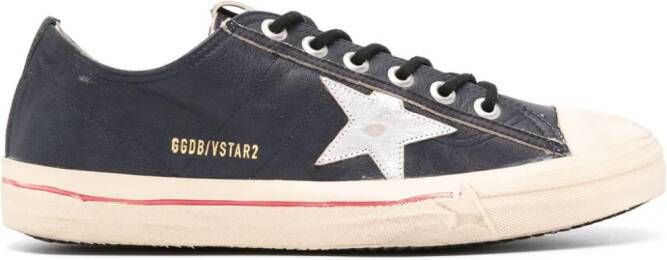 Golden Goose V-Star distressed-effect leather sneakers Blue